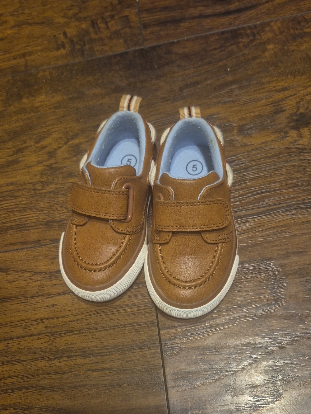 Cat & Jack Brown Hook-and-Loop Kids Dress Shoes